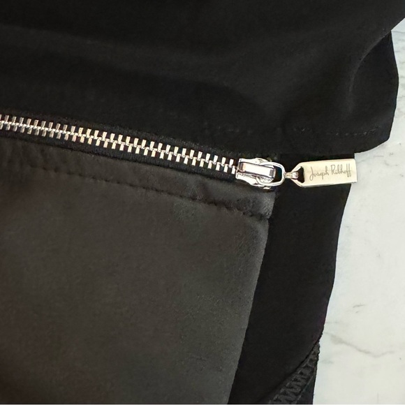 Joseph Ribkoff Faux Leather Tunic Size 10 Asymmetrical Zip Open Hem Long Sleeve - Picture 8 of 8